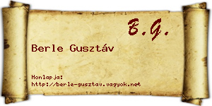 Berle Gusztáv névjegykártya